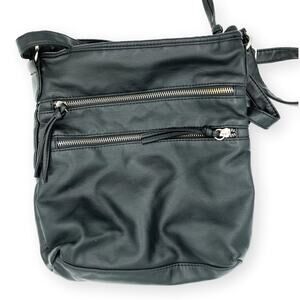 Bueno Vintage Black Leather Cross Body Handbag